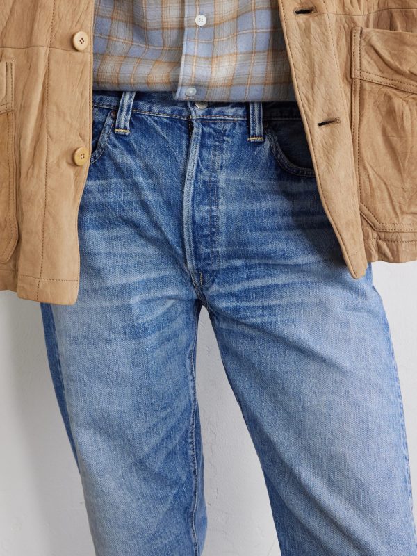 Dartford 1341-1101 Straight-Leg Distressed Selvedge Jeans - CU