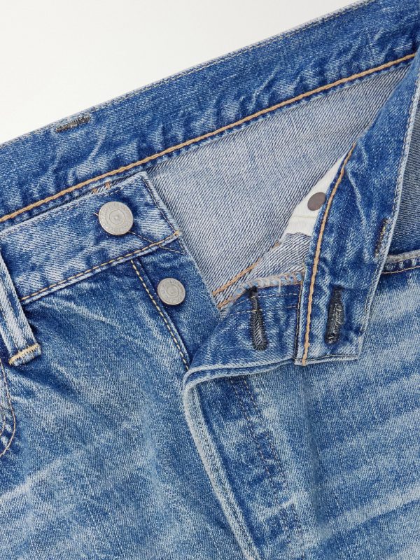 Dartford 1341-1101 Straight-Leg Distressed Selvedge Jeans - E1