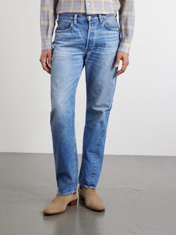 Dartford 1341-1101 Straight-Leg Distressed Selvedge Jeans - FR