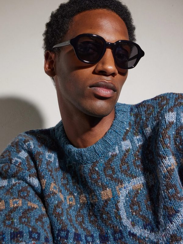 Slim Round Acetate Sunglasses - OU
