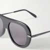 Slim Aviator-Style Acetate Sunglasses - E1
