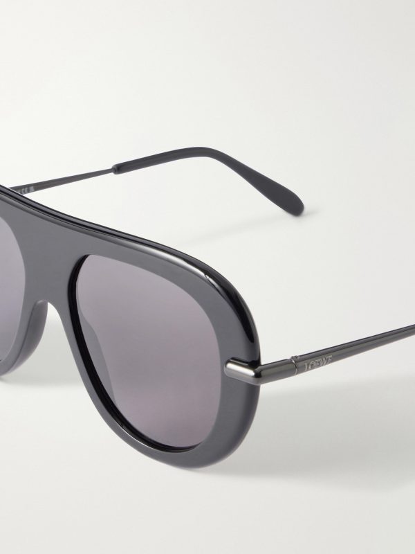 Slim Aviator-Style Acetate Sunglasses - E1