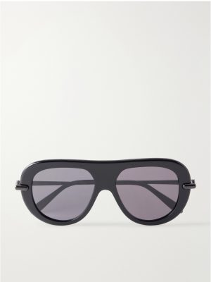 Slim Aviator-Style Acetate Sunglasses