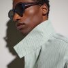 Slim Round Acetate Sunglasses - BK Slim Round Acetate Sunglasses - BK
