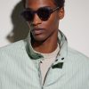 Slim Round Acetate Sunglasses - OU Slim Round Acetate Sunglasses - OU
