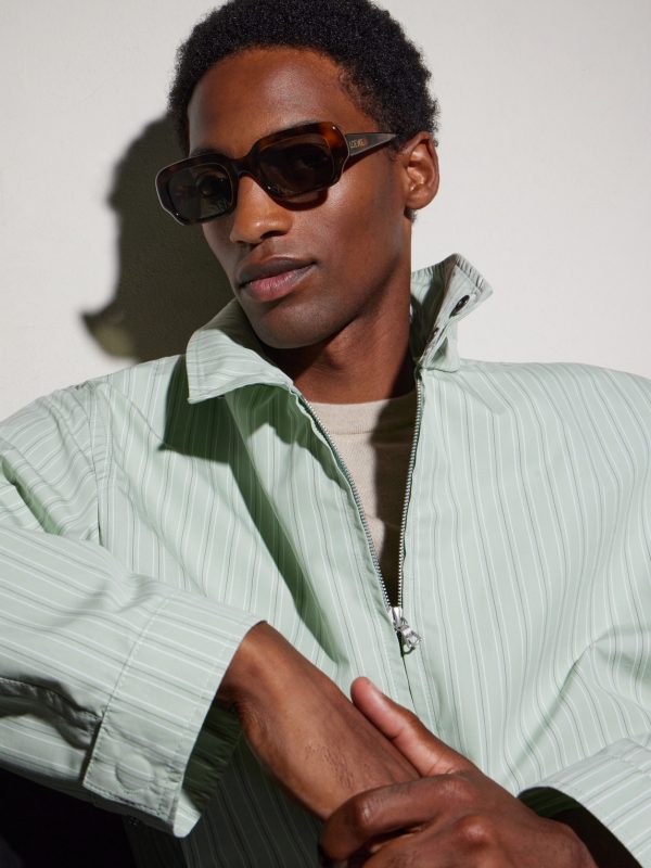 Slim Havana Rectangular Acetate Sunglasses - BK Slim Havana Rectangular Acetate Sunglasses - BK