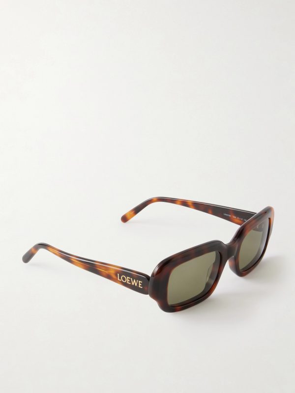 Slim Havana Rectangular Acetate Sunglasses - FR Slim Havana Rectangular Acetate Sunglasses - FR