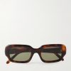 Slim Havana Rectangular Acetate Sunglasses Slim Havana Rectangular Acetate Sunglasses