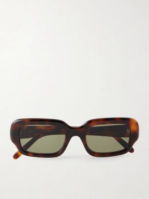 Slim Havana Rectangular Acetate Sunglasses