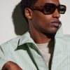 Slim Havana Rectangular Acetate Sunglasses - OU Slim Havana Rectangular Acetate Sunglasses - OU
