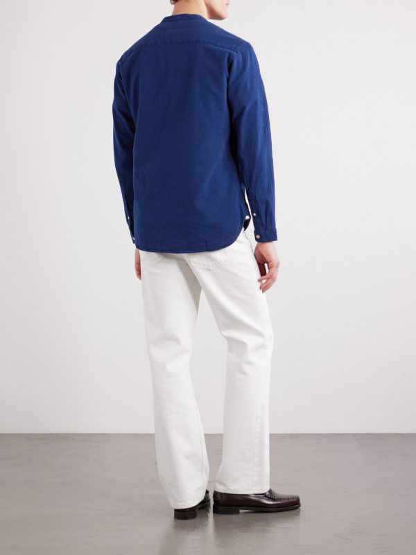 Kildale Grandad-Collar Cotton Shirt - BK