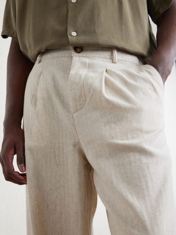 Cotton and Linen-Blend Drawstring Trousers - CU