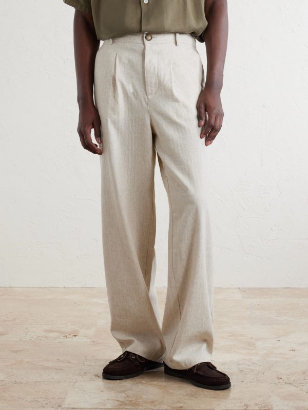 Cotton and Linen-Blend Drawstring Trousers - FR