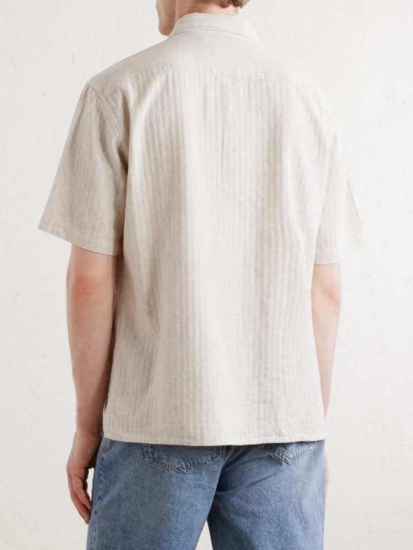 Palermo Striped Cotton and Linen-Blend Shirt - BK Palermo Striped Cotton and Linen-Blend Shirt - BK