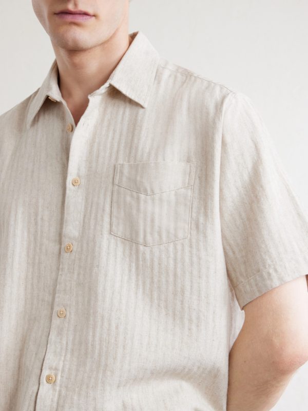 Palermo Striped Cotton and Linen-Blend Shirt - CU Palermo Striped Cotton and Linen-Blend Shirt - CU