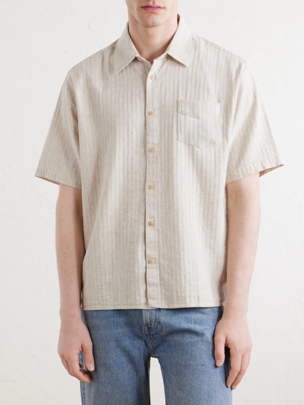 Palermo Striped Cotton and Linen-Blend Shirt - FR Palermo Striped Cotton and Linen-Blend Shirt - FR