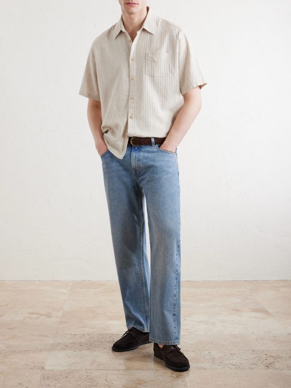 Palermo Striped Cotton and Linen-Blend Shirt - OU Palermo Striped Cotton and Linen-Blend Shirt - OU