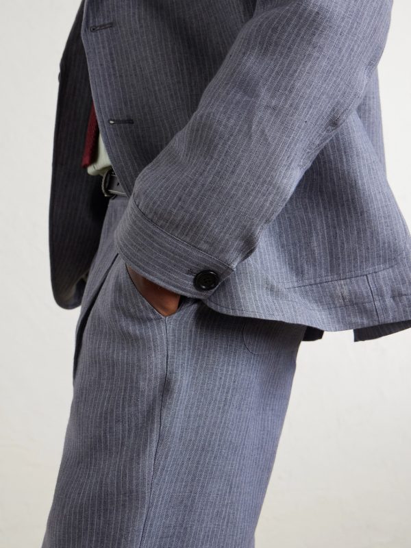 Wilkins Pinstriped Linen Suit Jacket - E2 Wilkins Pinstriped Linen Suit Jacket - E2