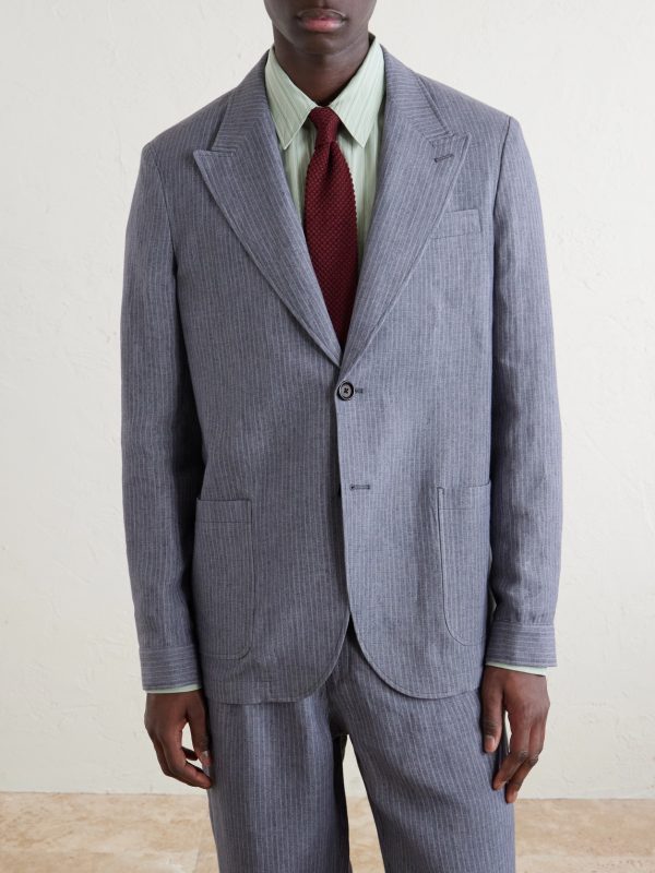 Wilkins Pinstriped Linen Suit Jacket - FR Wilkins Pinstriped Linen Suit Jacket - FR