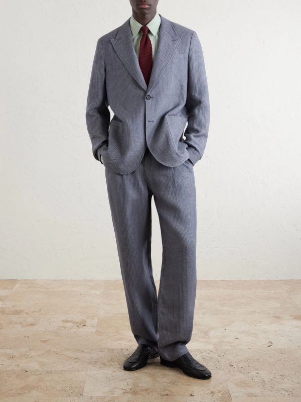 Wilkins Pinstriped Linen Suit Jacket - OU Wilkins Pinstriped Linen Suit Jacket - OU