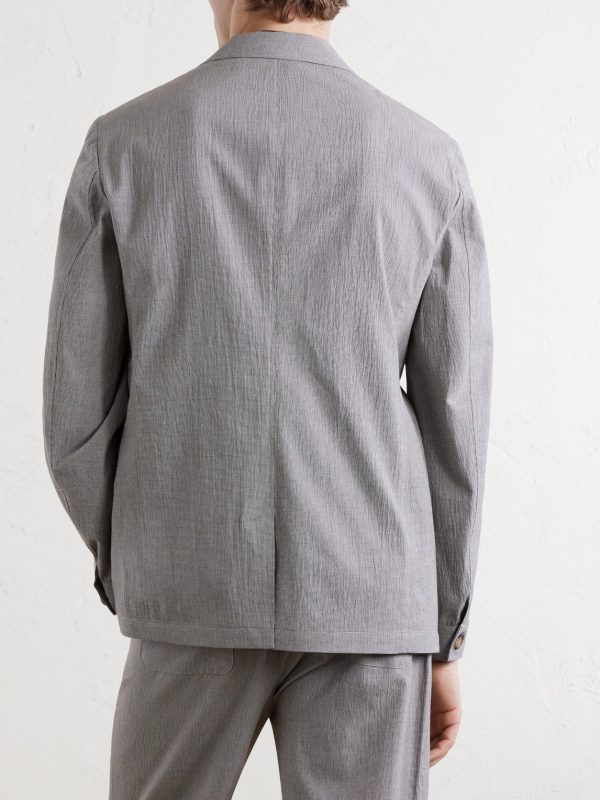 Finsbury Checked Cotton-Blend Seersucker Suit Jacket - BK Finsbury Checked Cotton-Blend Seersucker Suit Jacket - BK