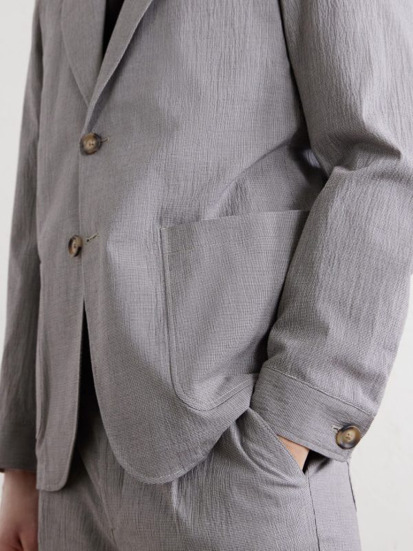 Finsbury Checked Cotton-Blend Seersucker Suit Jacket - CU Finsbury Checked Cotton-Blend Seersucker Suit Jacket - CU