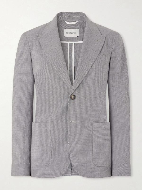 Finsbury Checked Cotton-Blend Seersucker Suit Jacket Finsbury Checked Cotton-Blend Seersucker Suit Jacket