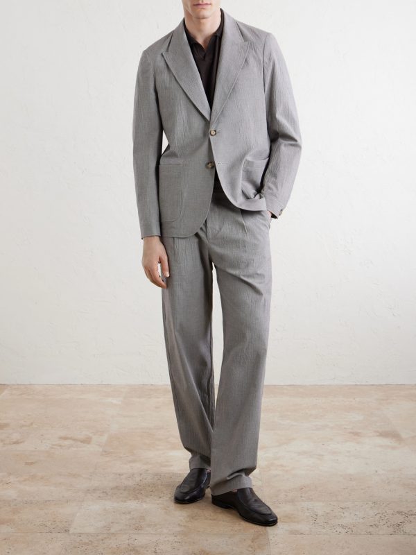Finsbury Checked Cotton-Blend Seersucker Suit Jacket - OU Finsbury Checked Cotton-Blend Seersucker Suit Jacket - OU