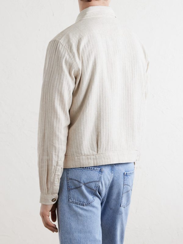 Witley Striped Cotton and Linen-Blend Jacket - BK Witley Striped Cotton and Linen-Blend Jacket - BK