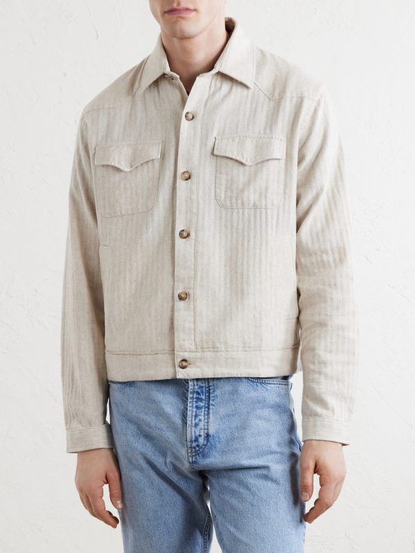 Witley Striped Cotton and Linen-Blend Jacket - FR Witley Striped Cotton and Linen-Blend Jacket - FR