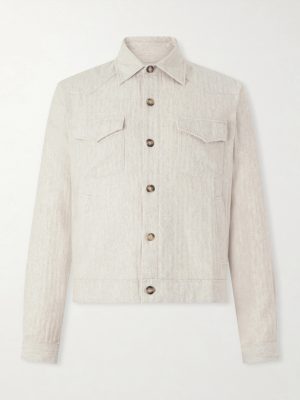 Witley Striped Cotton and Linen-Blend Jacket Witley Striped Cotton and Linen-Blend Jacket