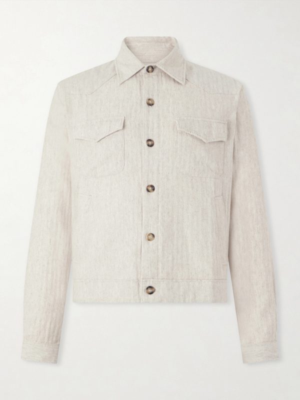 Witley Striped Cotton and Linen-Blend Jacket Witley Striped Cotton and Linen-Blend Jacket