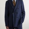 Double-Breasted Linen, Virgin Wool and Cotton-Blend Suit Jacket - FR