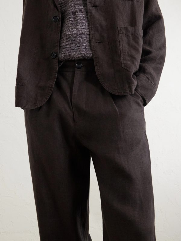 Coney Straight-Leg Pleated Linen Suit Trousers - CU Coney Straight-Leg Pleated Linen Suit Trousers - CU