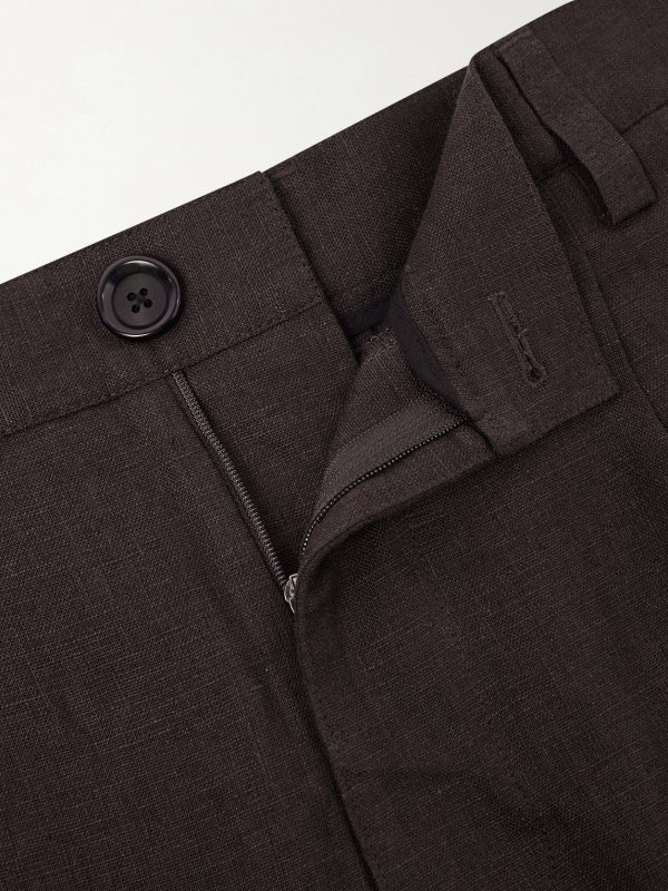 Coney Straight-Leg Pleated Linen Suit Trousers - E1 Coney Straight-Leg Pleated Linen Suit Trousers - E1