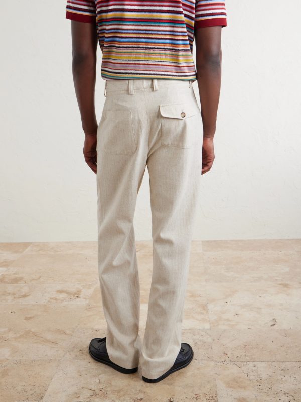 Morton Straight-Leg Pleated Cotton and Linen-Blend Trousers - FR Morton Straight-Leg Pleated Cotton and Linen-Blend Trousers - FR