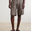 Leaman Straight-Leg Pleated Checked Cotton-Blend Shorts - FR Leaman Straight-Leg Pleated Checked Cotton-Blend Shorts - FR