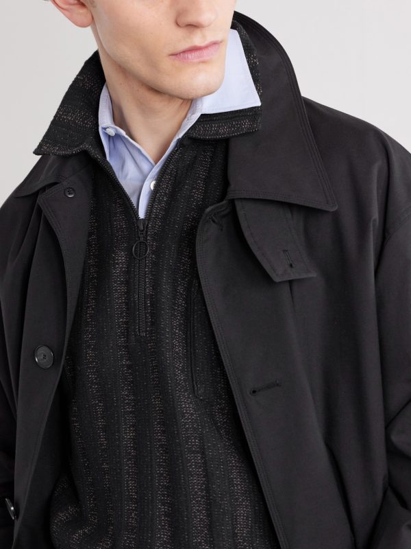 Lorimer Cotton-Blend Jacquard Half-Zip Sweater - CU Lorimer Cotton-Blend Jacquard Half-Zip Sweater - CU