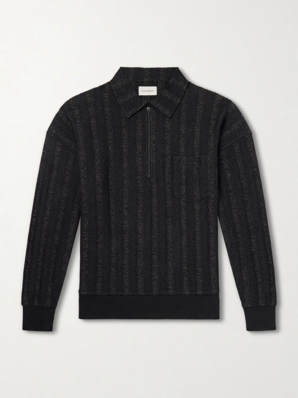 Lorimer Cotton-Blend Jacquard Half-Zip Sweater Lorimer Cotton-Blend Jacquard Half-Zip Sweater
