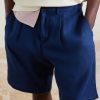 Coney Straight-Leg Pleated Linen Shorts - CU