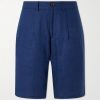 Coney Straight-Leg Pleated Linen Shorts