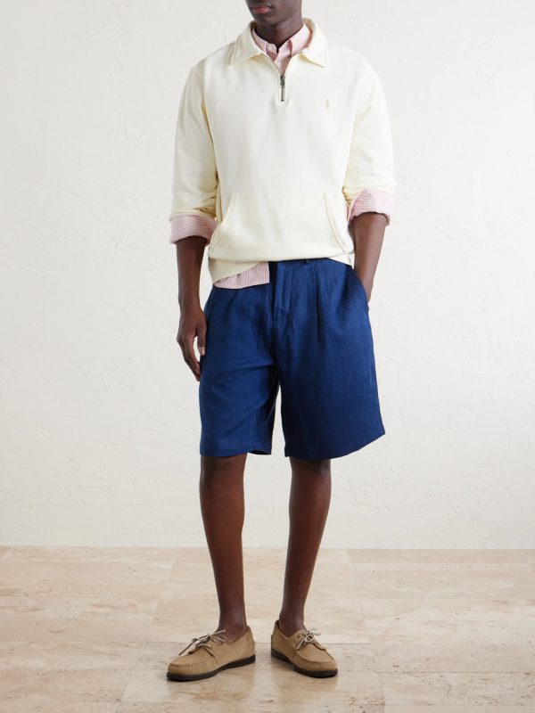 Coney Straight-Leg Pleated Linen Shorts - OU