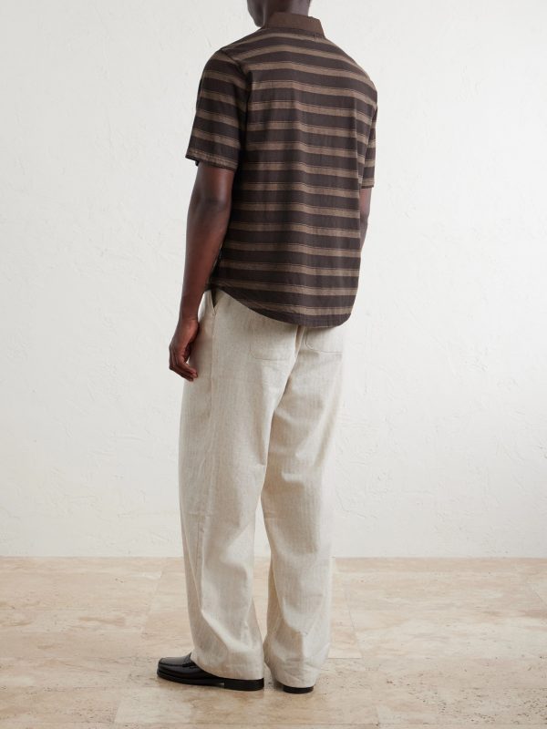 Stanfield Striped Organic Cotton Polo Shirt - BK Stanfield Striped Organic Cotton Polo Shirt - BK