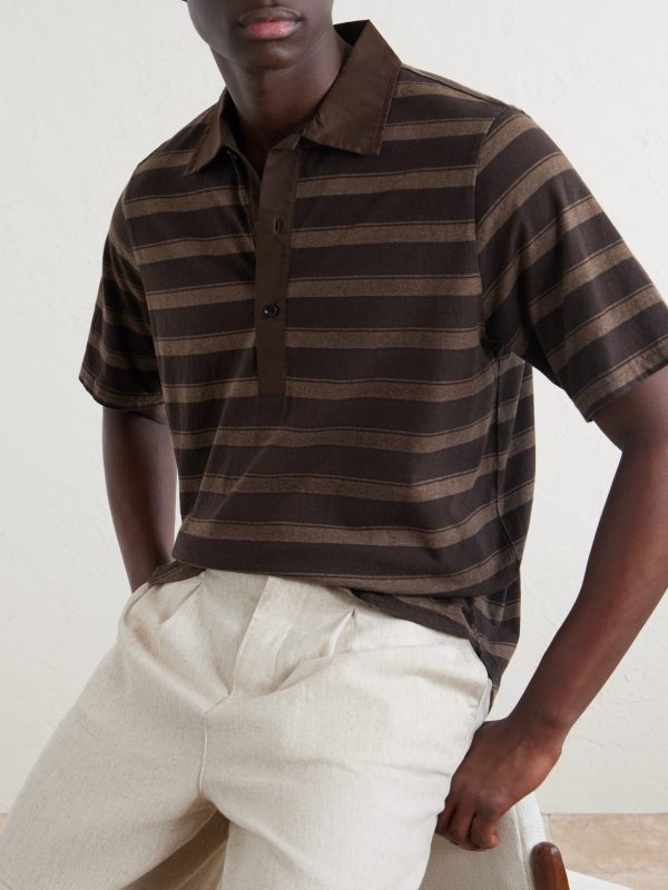 Stanfield Striped Organic Cotton Polo Shirt - CU Stanfield Striped Organic Cotton Polo Shirt - CU