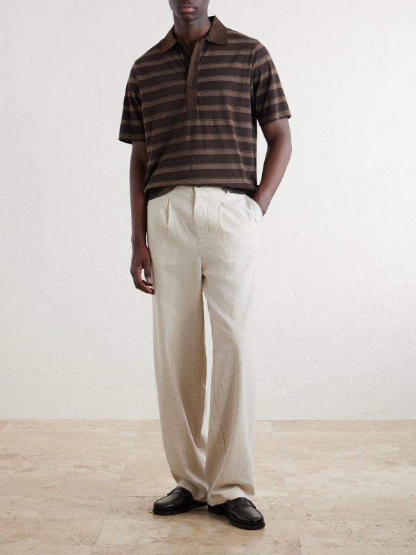 Stanfield Striped Organic Cotton Polo Shirt - OU Stanfield Striped Organic Cotton Polo Shirt - OU