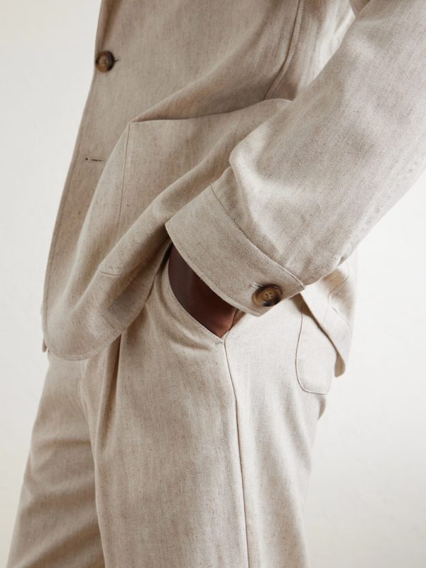 Tillman Herringbone Cotton and Linen-Blend Suit Jacket - E2