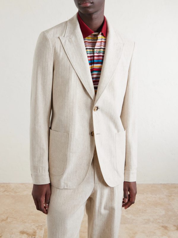 Tillman Herringbone Cotton and Linen-Blend Suit Jacket - FR