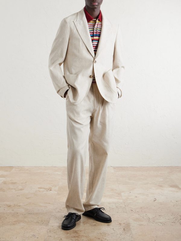 Tillman Herringbone Cotton and Linen-Blend Suit Jacket - OU