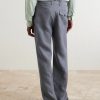 Morton Straight-Leg Pleated Striped Linen Suit Trousers - BK Morton Straight-Leg Pleated Striped Linen Suit Trousers - BK