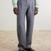Morton Straight-Leg Pleated Striped Linen Suit Trousers - FR Morton Straight-Leg Pleated Striped Linen Suit Trousers - FR